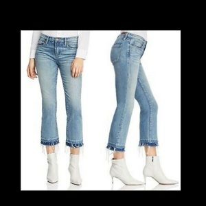 Women's Blue Frayed Hem Jeans